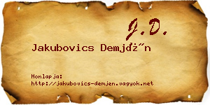 Jakubovics Demjén névjegykártya